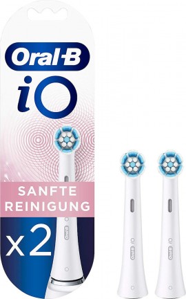 Oral-B iO Gentle Care White Ανταλλακτικές Κεφαλές Ηλεκτρικής Οδοντόβουρτσας για Ευαίσθητα Δόντια & Ούλα, Λευκό Χρώμα, 2τεμ
