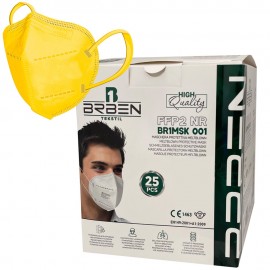 BRBEN- Μάσκα Υψηλής Προστασίας FFP2 (Κίτρινο) - 25τεμ.