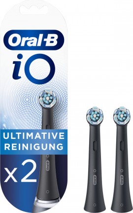 Oral-B iO Ultimate Clean Black Ανταλλακτικές Κεφαλές Ηλεκτρικής Οδοντόβουρτσας για Αποτελεσματικό Καθαρισμό, Μαύρο Χρώμα, 2τεμ