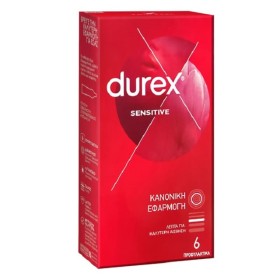 Durex Sensitive Condoms, Λεπτά Προφυλακτικά Για Καλύτερη Αίσθηση Με Κανονική Εφαρμογή, 6τμχ