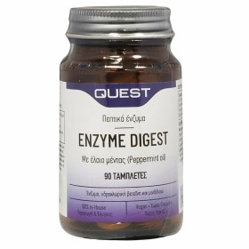 QUEST Enzyme Digest Συμπλήρωμα Διατροφής Που Βοηθά στην Πέψη Με Έλαιο Μέντας, 90 Ταμπλέτες