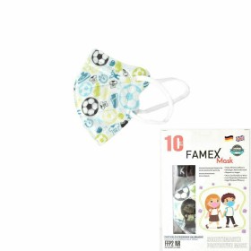 Famex KIDS Mask FFP2 NR Football, Λευκή με Μπάλες & Αθλήματα Παιδική Μάσκα Μιας Χρήσης τύπου FFP2, 10τμχ
