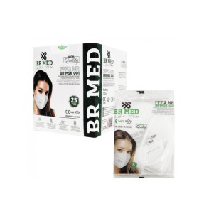 Br Med High Quality FFP2 NR BR1MSK-001 Λευκή Μάσκα 25τμχ