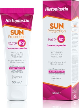 Heremco Histoplastin Sun Protection Face Cream To Powder SPF50+, Αντηλιακή Κρέμα Προσώπου, 50ml