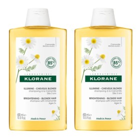 Klorane Πακέτο Chamomille Shampoo για Ξανθιές Ανταύγειες με Χαμομήλι 2x400ml