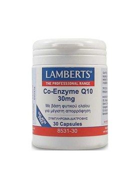LAMBERTS Co-Enzyme Q10 30MG Συνένζυμο Q10 με Μοναδικές Ευεργετικές Ιδιότητες για την Καρδιά & το Ανοσοποιητικό Σύστημα , 30caps 8531-30