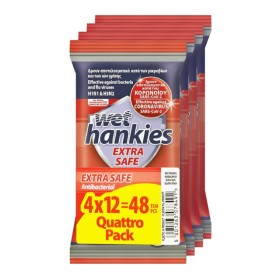 Wet Hankies Πακέτο Extra Safe Αντιβακτηριδιακά Μαντηλάκια Χεριών 48 Τεμάχια (4x12 Τεμάχια)