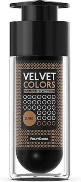 FREZYDERM Velvet Colors Dark Make Up Με Ματ Αποτέλεσμα & Βελούδινη Υφή Σε Σκούρα Απόχρωση, 30ml