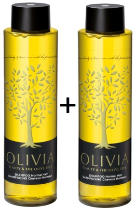Olivia Gift Set Shampoo Normal Hair Σαμπουάν για Κανονικά Μαλλιά με Ελιά, 2x300ml 1+1 ΔΩΡΟ