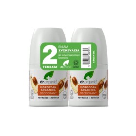 Dr. Organic Αποσμητικό Roll On Πακέτο Moroccan Argan Oil 2x50ml