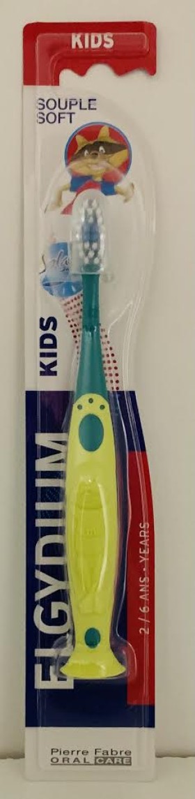 ELGYDIUM Kids Οδοντόβουρτσα για παιδιά 2-6 ετών Κίτρινο - Πράσινο 1τμχ