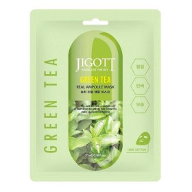 Jigott Green Tea Real Ampoule Mask Μάσκα Προσώπου Για Ενυδάτωση, 27ml