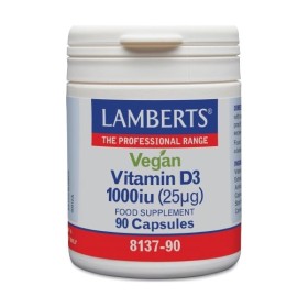 LAMBERTS Vegan Vitamin D3 1000IU 25mg, Συμπλήρωμα Διατροφής για το Ανοσοποιητικό, 90caps 8137-90
