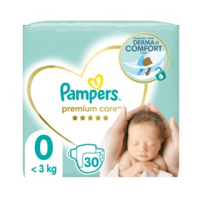 Pampers Premium Care No0 (0-3kg) Βρεφικές Πάνες 30τμχ