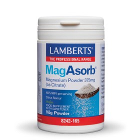 Lamberts MagAsorb Magnesium Powder 375mg Μαγνήσιο σε μορφή κιτρικού άλατος 165gr 8242-165