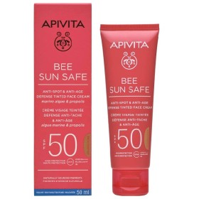 Apivita Bee Sun Safe Anti-Spot & Anti-Age Defense Tinted Face Cream SPF50 Αντηλιακή Κρέμα Προσώπου Κατά Των Πανάδων Με Χρώμα, 50ml