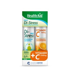 Health Aid Πακέτο Di-Stress Fizzy & Vitamin C 1000mg 2x20 Αναβράζοντα Δισκία