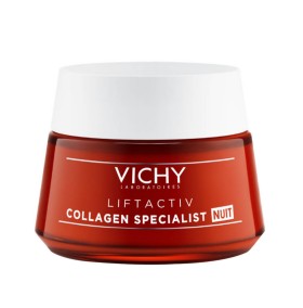 Vichy Liftactiv Collagen Specialist Night, Κρέμα Νύχτας με Αντιρυτιδική Δράση για Σύσφιξη & Λάμψη, 50ml