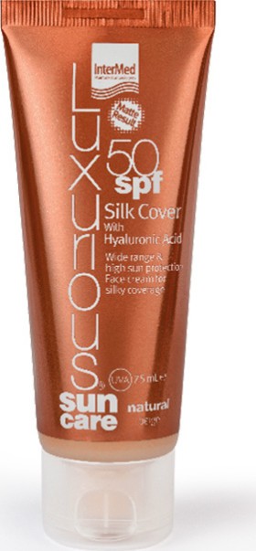INTERMED Luxurious Suncare Silk Cover BB Face Cream Natuarl Beige SPF50+, Αντηλιακή Προσώπου με Χρώμα σε Μπεζ Φυσική Απόχρωση, 75 ml
