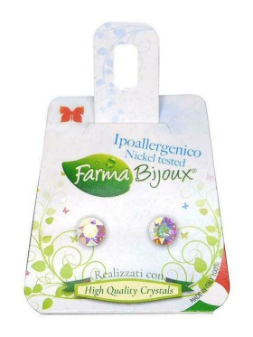 FARMA BIJOUX Σκουλαρίκια Υποαλλεργικά Κρύσταλλος Ιριδίζον 6.2mm (65C20), 1 Ζευγάρι