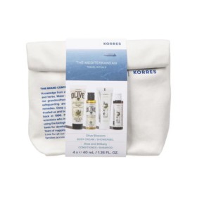 Korres The Mediterranean Travel Kit Body Cream 40ml & Showergel 40ml & Shampoo 40ml & Conditioner 40ml
