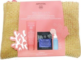 APIVITA Bee Sun Safe Πακέτο Προσφοράς Νεσεσέρ με Hydra Fresh Face Gel Cream SPF50 Καταπραϋντική Κρέμα Προσώπου για Ευαίσθητες Επιδερμίδες, 50ml & Aqua Beelicious Booster, 10ml & Express Beauty Face Mask Sea Lavender, 2x8ml