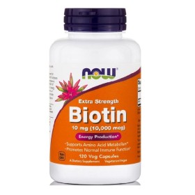 Now Foods Biotin 10mg Συμμετέχει Σε Πλήθος Μεταβολικών Αντιδράσεων, 120κάψουλες