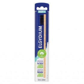 Elgydium Wood Toothbrush Black Hairs Soft Eco Friendly, Ξύλινη Οικολογική Οδοντόβουρτσα Μαύρη 1τμχ