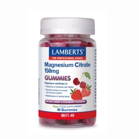 Lamberts Magnesium Citrate 150mg Gummies με Γεύση Φράουλα & Κεράσι 40 Ζελεδάκια