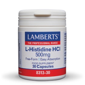 Lamberts L-Histidine HCI 500mg Ιστιδίνη Για Την Υγεία Του Γαστρεντερικού Συστήματος 30 Κάψουλες 8313-30