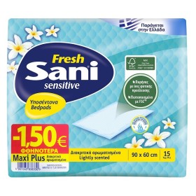 Sani Sensitive Fresh Maxi Plus 90x60cm Αρωματισμένα Υποσέντονα Ακράτειας, 15 Τεμάχια