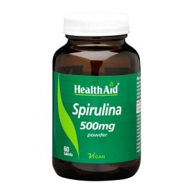 HEALTH AID Spirulina 500mg Συμπλήρωμα Διατροφής Με Σπυρουλίνα Για Ενέργεια & Τόνωση Του Οργανισμού, 60 Ταμπλέτες
