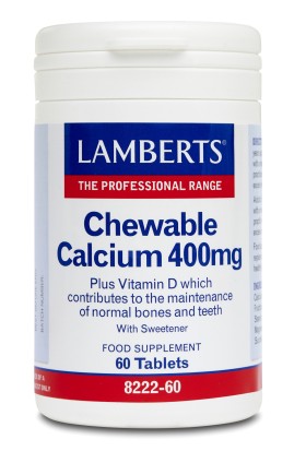 LAMBERTS Chewable Calcium 400mg Ασβέστιο σε Μασώμενα Δισκία 60tabs 8222-60