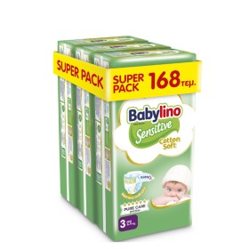 Babylino Sensitive Cotton Soft No.3 4-9 Kg Super Pack Βρεφικές Πάνες 168τμχ
