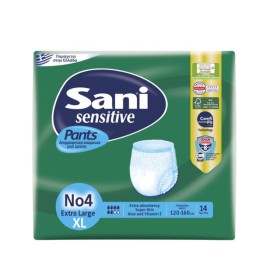 Sani Sensitive Pants XL No.4 (120-160 cm) Ελαστικά Εσώρουχα Ακράτειας 14τμχ