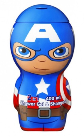 AIR-VAL Captain America 2in1 Παιδικό Αφρόλουτρο & Σαμπουάν 2D, 400ml