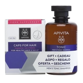 Apivita Caps For Hair Συμπλήρωμα Διατροφής 30 Κάψουλες & Τονωτικό Σαμπουάν Κατά της Τριχόπτωσης για Άντρες 250ml