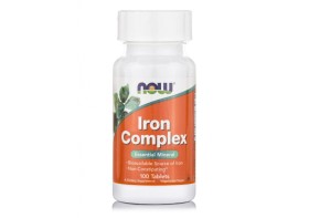 NOW FOODS Iron Complex Essential Mineral (Vegetarian) Συμπλήρωμα Διατροφής Σιδήρου σε Συνδυασμό με Φολικό Οξύ 100 Ταμπλέτες
