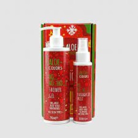 ALOE+ COLORS Ho...Ho...Ho...! Πακέτο Hair & Body Mist Ενυδατικό Σπρέι Σώματος & Μαλλιών Με Άρωμα Μελομακάρονο, 100ml + Shower Gel Αφρόλουτρο Με Άρωμα Μελομακάρονο, 250ml