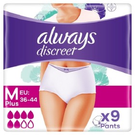 Always Discreet Pants Plus Medium Εσώρουχο Μιας Χρήσης Για Ακράτεια, 9τμχ