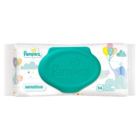 Pampers Μωρομάντηλα Sensitive με Καπάκι, 56τεμ
