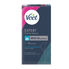 Veet Ταινίες Αποτρίχωσης Easy-Gel Ποδιών Κρύο Κερί για Ευαίσθητες Επιδερμίδες 20τεμ