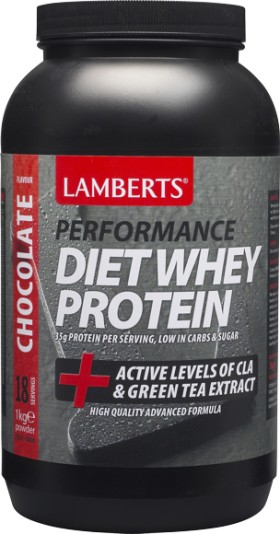 Lamberts Performance Diet Whey Protein Συμπλήρωμα Διατροφής Με Εκχύλισμα Πράσινου Τσαγιού & Γεύση Σοκολάτας 1000gr