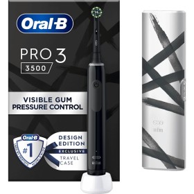 Oral-B Pro 3 3500 Design Edition Black Επαναφορτιζόμενη Ηλεκτρική Οδοντόβουρτσα & Θήκη Ταξιδίου, 1τμχ