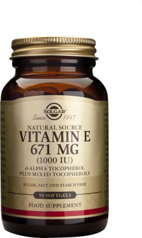Solgar Vitamin E 671mg Natural 1000IU, Συμπλήρωμα με Βιταμίνη Ε, 50 δισκία