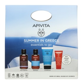 Apivita Summer In Greece Πακέτο Foaming Cleanser 75ml & Hyaluronic Hydra Shampoo 75ml & Conditioner 50ml & Δώρο Sun Face SPF50 15ml