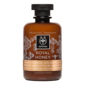 APIVITA Royal Honey Shower Gel, Κρεμώδες Αφρόλουτρο με Αιθέρια Έλαια & Μέλι, 250ml
