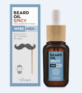 VICAN Wise Men Beard Oil Spicy Λάδι για τη γενειάδα του άνδρα, 30ml