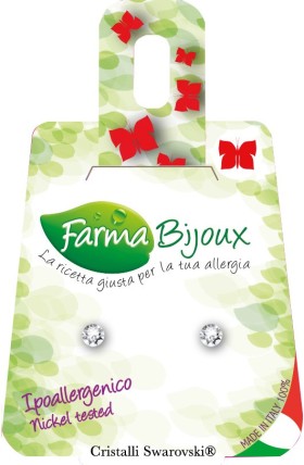 FARMA BIJOUX Σκουλαρίκια Υποαλλεργικά με κρύσταλλο, Xirius Crystal 35C01, 3.3mm 1 Ζευγάρι