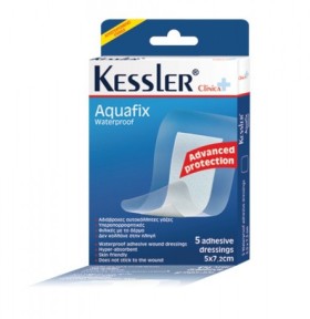 Kessler Clinica Aquafix Αδιάβροχες Αυτοκόλλητες Γάζες, 5x7.2cm, 5τεμάχια